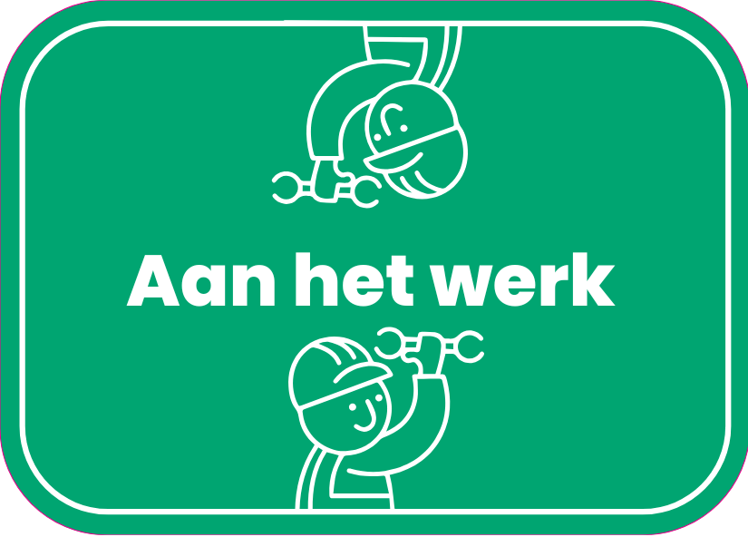aan het werk
